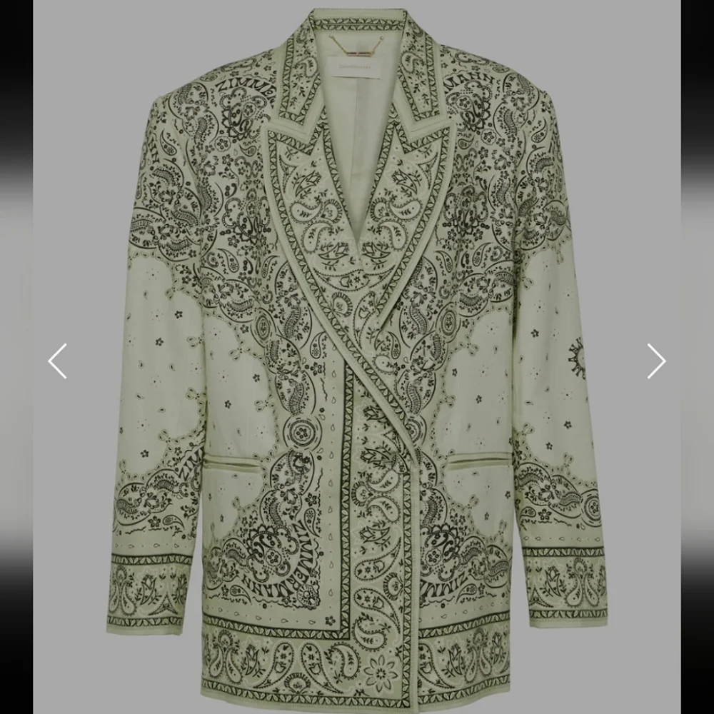 ZIMMERMAN GREEN PAISLEY BLAZER✨️MATCHMAKER 2024 RUNWAY COLLECTION✨️NWOT❤️🔥 - Picture 9 of 14